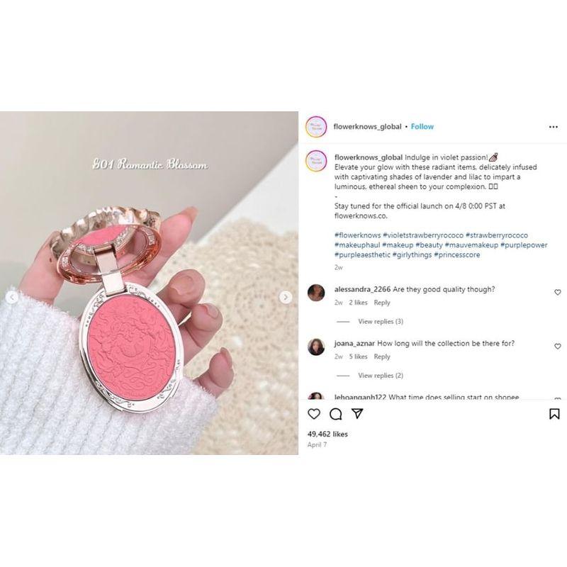 Flower Knows - Violet Strawberry Rococo Embossed Blush - G01