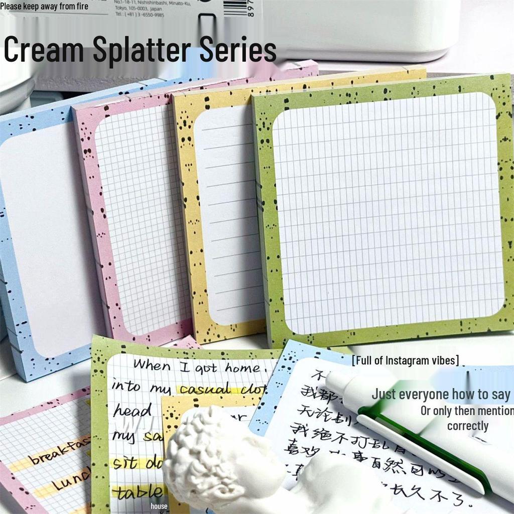 Stylish Cream Splatter Sticky Notes - Creative Study Planner