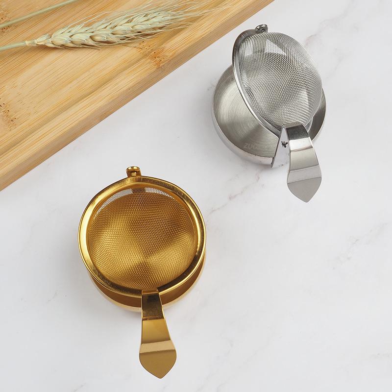 NEW Rotating Tea Strainer Stainless Steel Gold Silver Fine Mesh Tea Filter Sieve Teaware 360 Rotatable Tea Infuser Kitchen Tool