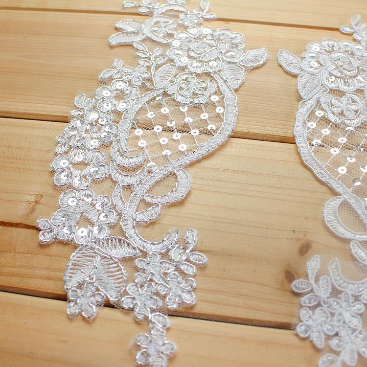 Lace Car Bone Silver Thread To Lace Applique Clothing Accessories, Handmade Diy Wedding Shoes Dress Materials
