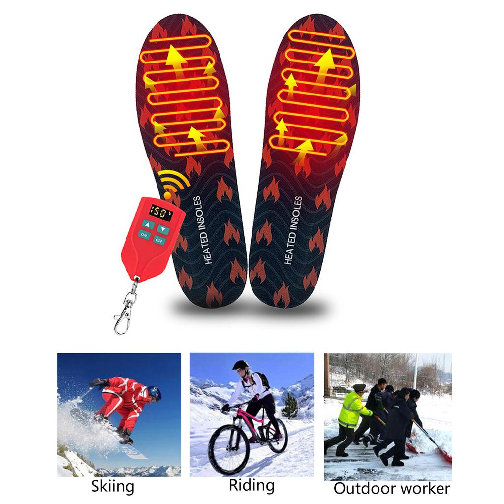 Heated Shoe Insoles Cold Weather Shoe Inserts Adjusted Temperature Wireless Foot Warm for Hunting Hiking Camping