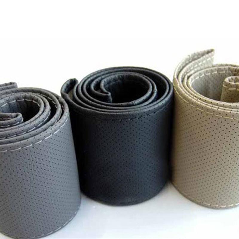 1Pc Car steering wheel cover Genuine Leather Hand stitching for Mercedes Benz W203 W204 W211 Volvo S60 XC90 XC60 S80 Subaru XV