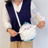 Girly Heart Cartoon Monster Plush Shoulder Diagonal Bag, Cute Single-eye Mobile Phone Bag Women's Bag