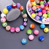16mm Farbe Billardkugel Loch Acryl Armband DIY Schmuck In Arbeit Handgemachte Accessoires Runde Perlen Lose Perlen