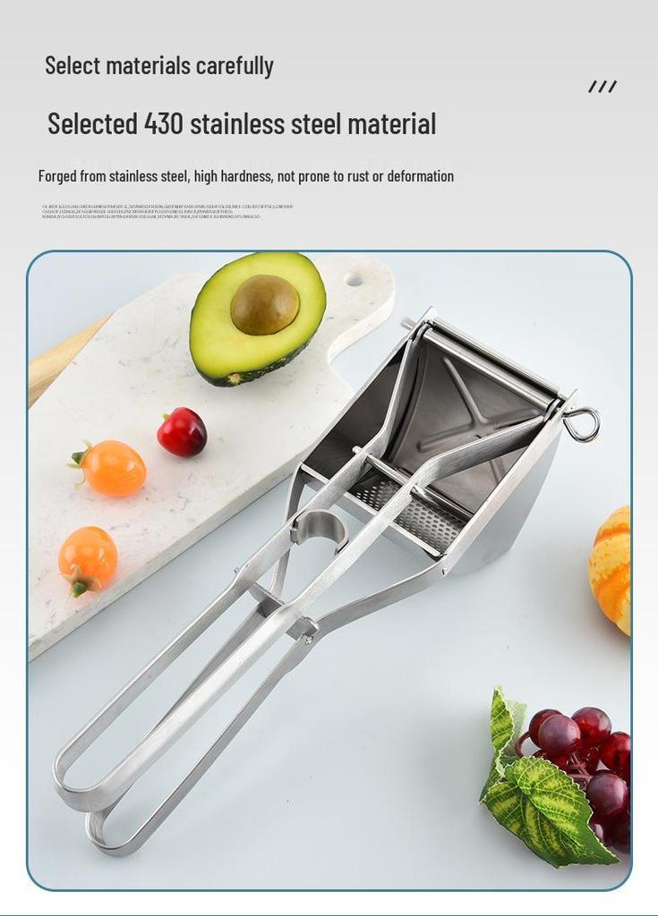 Stainless Steel Potato Masher & Ricer - Multipurpose Fruit Juicer