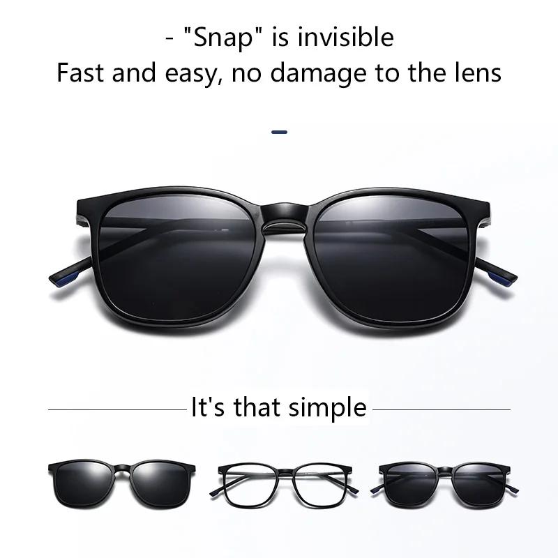 Anti Blue Light Blocking Lens Myopia Sports Magnetic Mirror Sets Polarized Square Sunglasses Sping Hunge Big Metal Frame