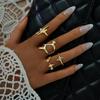 4 Stück/Set Gothic Unregelmäßige Geometrische Sternen-Öffnungsringe für Damen Herren Mode Persönlichkeit Punk-Ringe Party Schmuck Zubehör