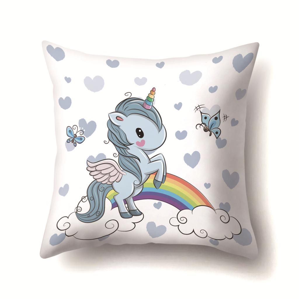 Unicorn Cute Cactus Polyester Pillow Cover Cushion