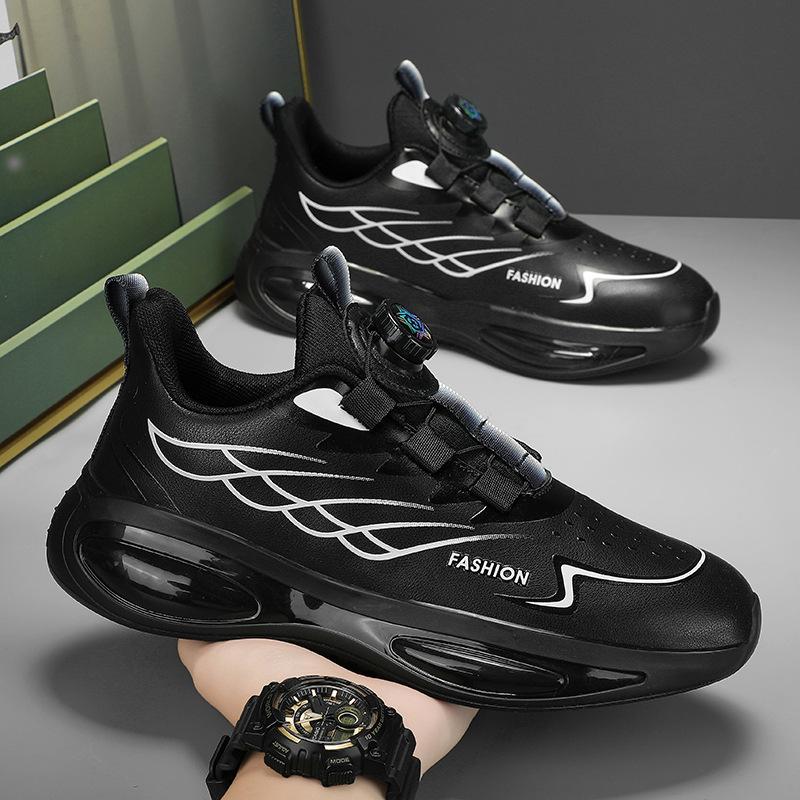 Autumn and Winter New Men's Shoes Casual Teen Rotating Button Running Shoes Sports Shoes Men's Trendy Shoes