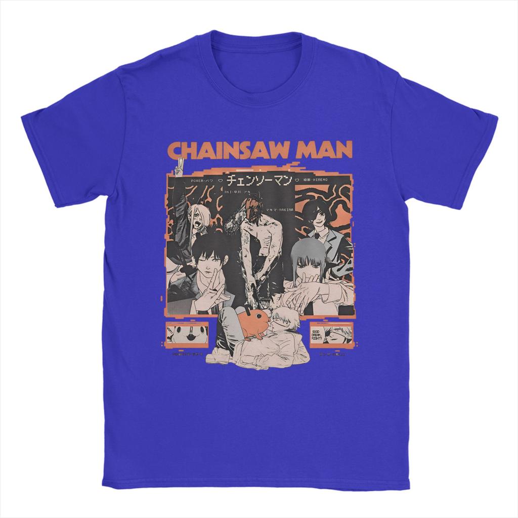 Chainsaw Man Makima Power Reze Camisetas 100% Algodón Camisetas Divertidas Cuello Redondo Camisetas de Manga Corta de Manga Corta Verano