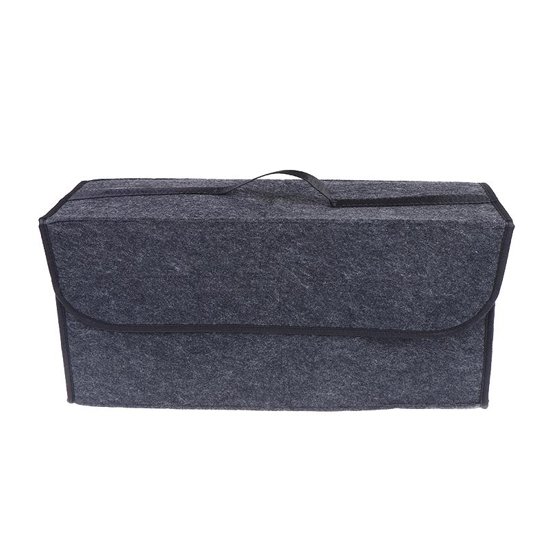 Foldable Premium Dark Gray Felt Storage Box Large Organizer Car Trunk Boot Auto Parts Anti Slip Home Office Durable Tool Box