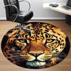 1pc Leopard Print Office Round Area Rug, Indoor Mat Suitable ForOffice, Under Office Chairs Bedroom Living Room Home Decor, Room Deco T001