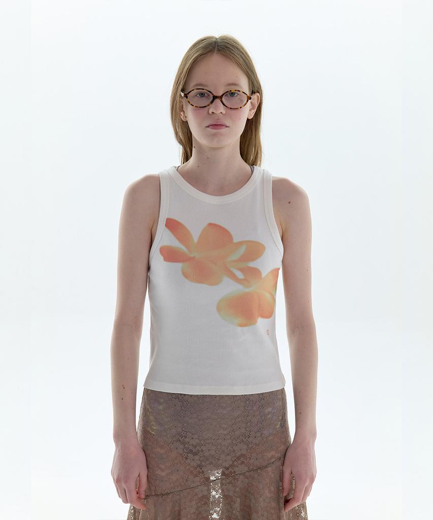 PISCESS Flower Sleeveless Top_Orange