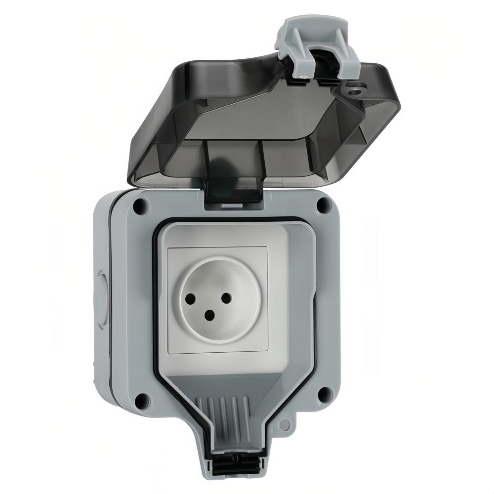 

EIOMR Outdoor Wall Waterproof Socket Israel Standard Plug, IP66 Weather Dustproof Outside Outlet Single Double Waterproof Socket Single Socket