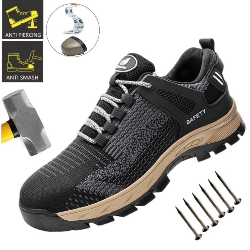 Breathable Work Safety Shoes,Labor Shoes With Steel Toe Smash-proof,Men Working Shoes Non-slip Building Safety Boots
