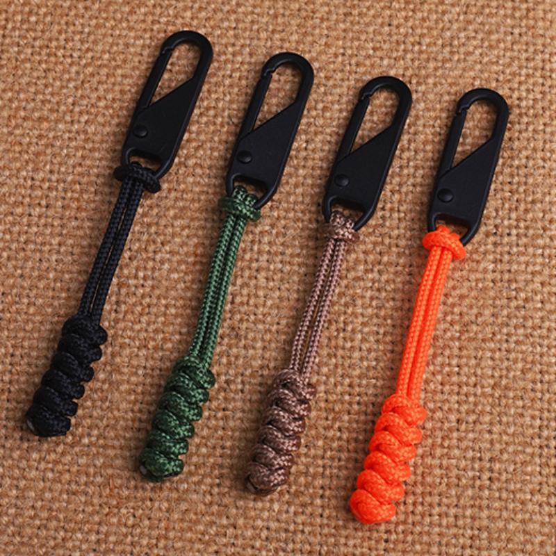 5Pcs Fashion Sport Style Color Braided Rope Replace Zipper Slider Easy Pull Men's Backpack Tool Bag Jacket Personality Zipper