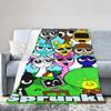 Horror Sprunki Game Music Blanket Flannel Spring Autumn  Multifunction Lightweight Throw Blanket for Home Outdoor Rug Piece