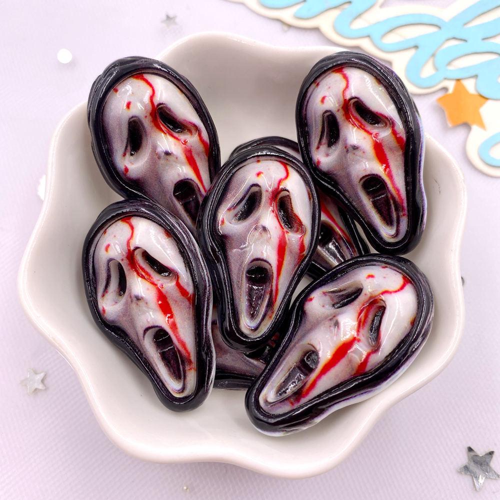 8Pcs Resin Colorful 3D Big Pumpkin Skull Head Ghosts House Witch Figurines Flat back Stone Decor DIY Halloween Scrapbooks Crafts