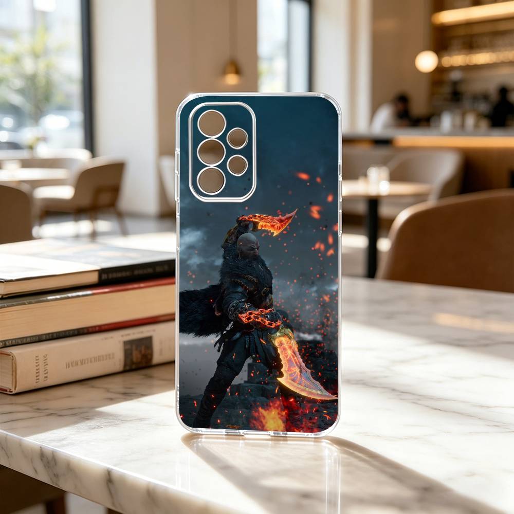 God of war Battle Karatos GAME Phone Case Transparent Silicone Soft For Samsung S25,S24,S21,S22,S23,S30,Ultra,S20,Plus,Fe