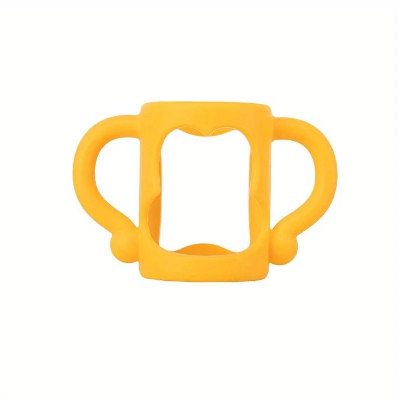 

Силиконовая ручка для узких детских бутылочек, удобная ручка, подходит для большинства бутылочек - мягкий силикон без содержания бисфенола А жёлтый