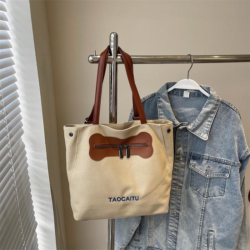 Canvas bag women's large-capacity new summer versatile shoulder tote bag multi-functional casual backpack