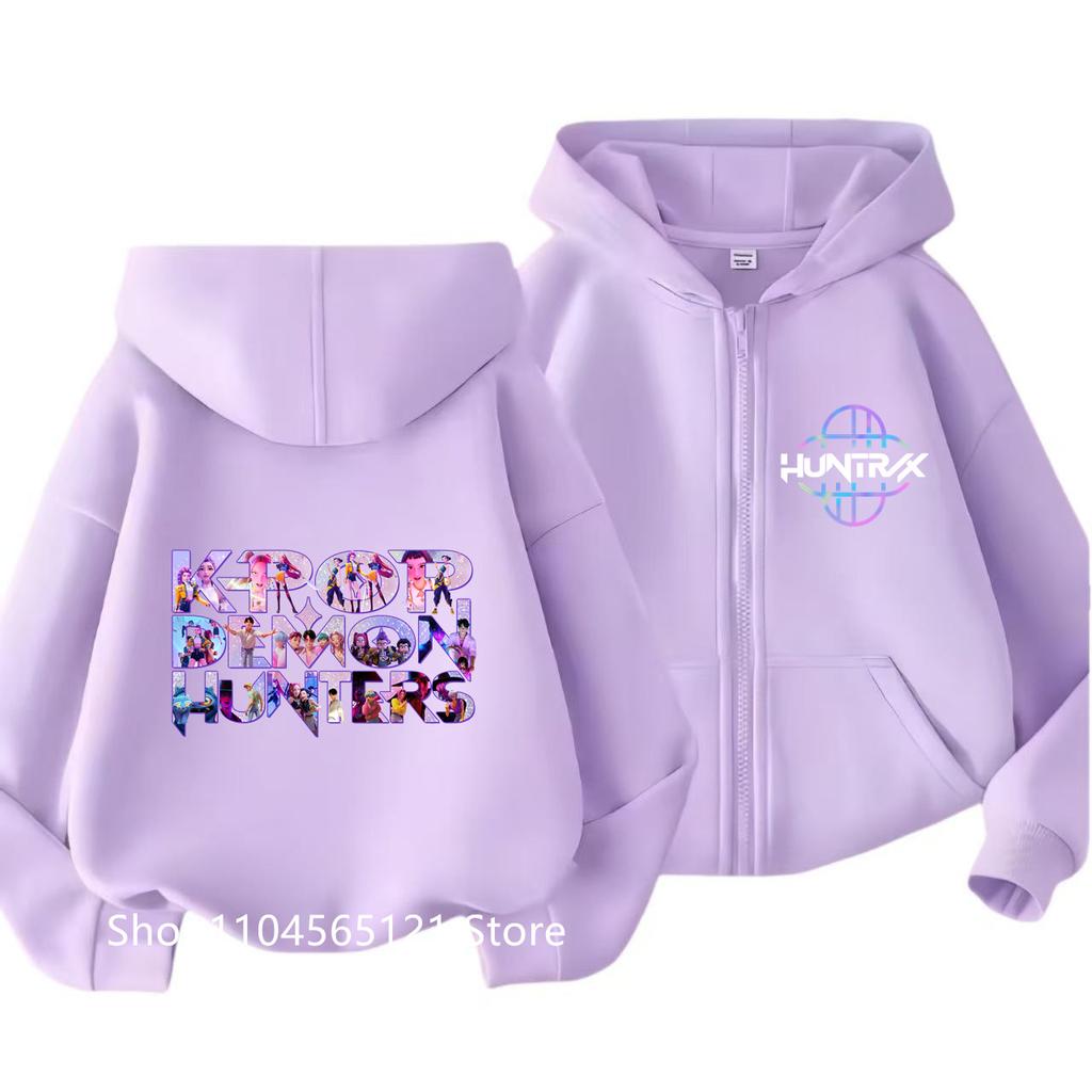 Zip Up Sweatshirts Kpop Demon Hunters Hoodie Children Clothes Kid Girls Boys Sweatshirt Sajaboys Zipper Hoody Baby Casual Tops