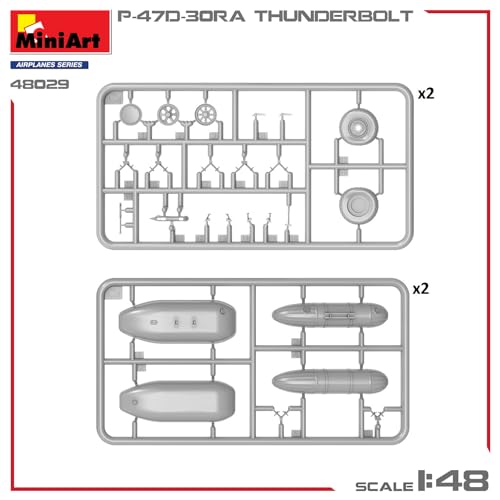 Miniart Maßstab 1/48 Amerikanische P-47D-30RA Thunderbolt Fortgeschrittenes Set Plastikmodellbausatz MA48029