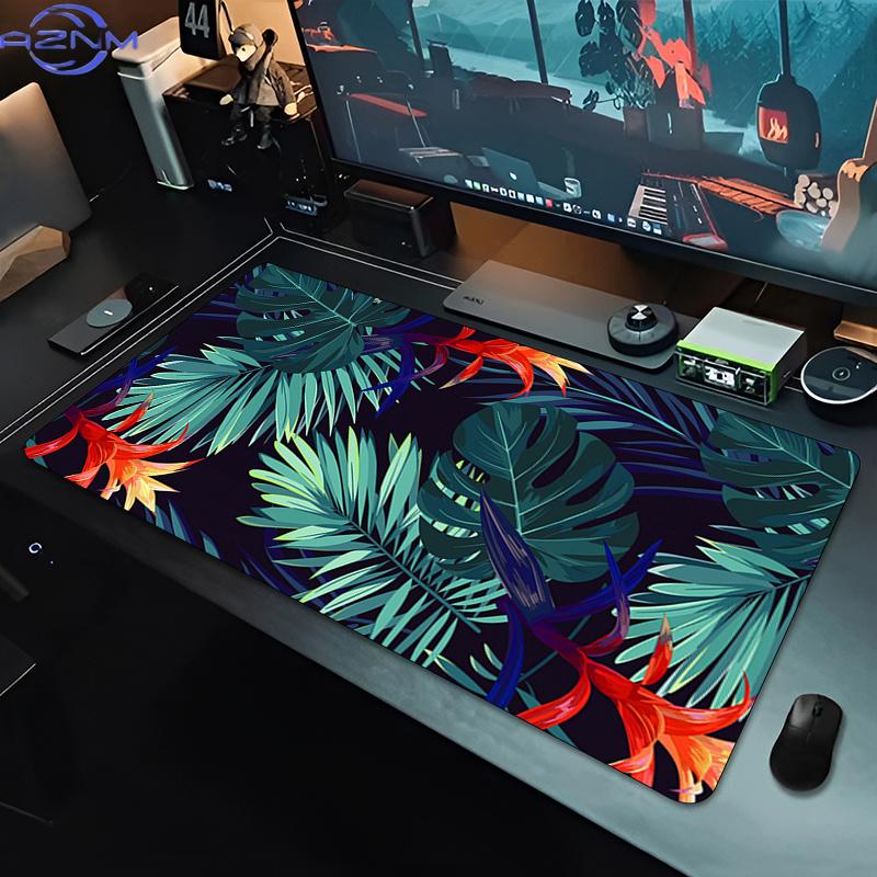 Green Tropical Plants Desk Mat Mousepad Computer Deskmat 300x800 Mouse Pad Kawaii Office Accessories Pc Table Rug Xxl Mouse Mats