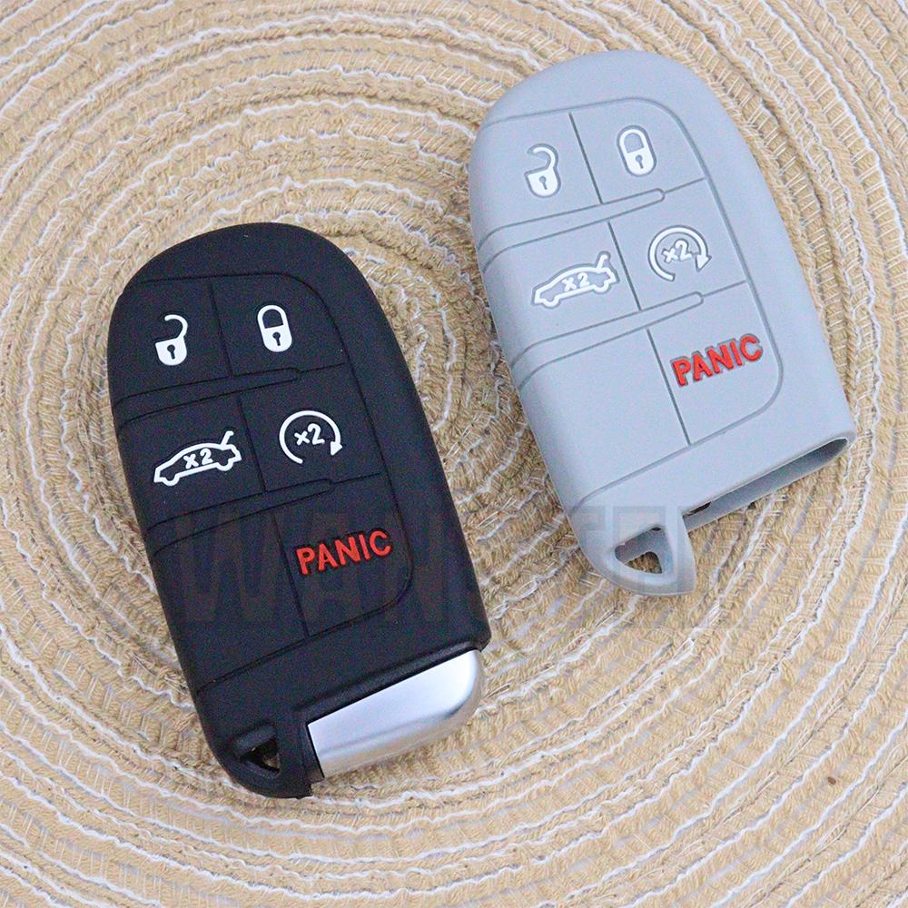 Silicone Car Key Case Cover For Jeep Renegade Compass Grand Cherokee For Chrysler Wrangler For Dodge Challenger Journey Charger