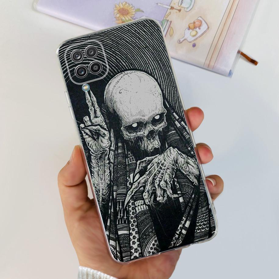 For Samsung Galaxy A12 Case Transparent Cover Fashion Flower Slim Soft TPU Phone Case For Samsung A12 SM-A125F M12 F12 A 12 Capa