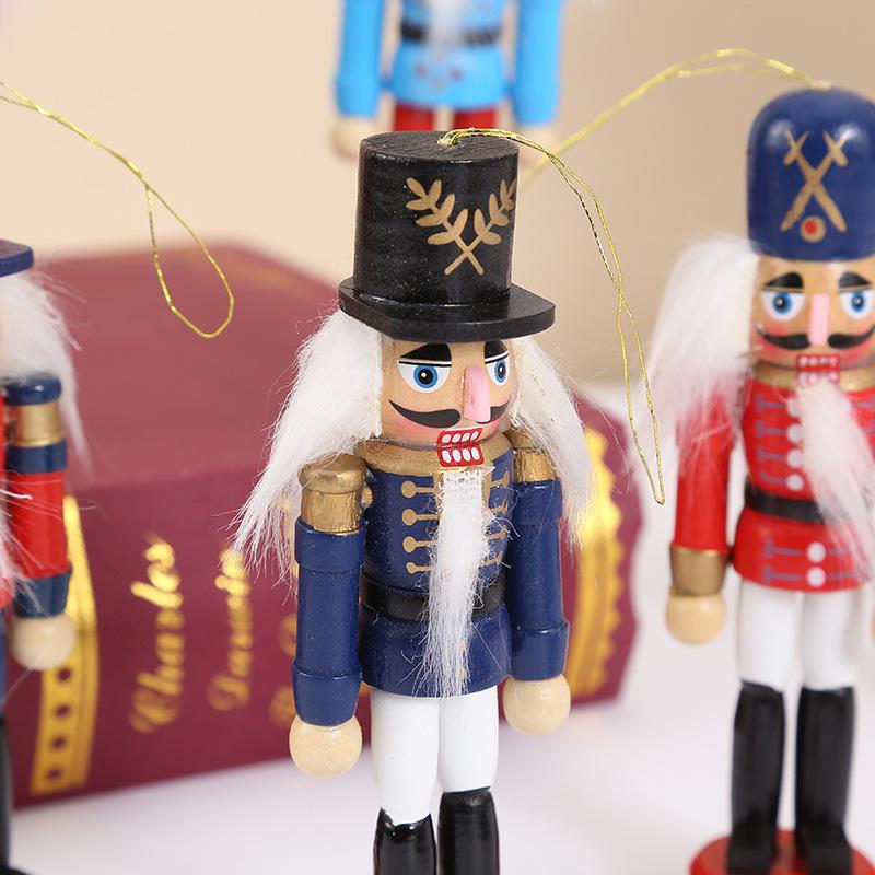 1/3/6Pcs Desktop Decor 12Cm Miniatures Nutcracker Puppet Ornaments Cartoon Walnuts Soldiers Band Doll Pendant Christmas Gift