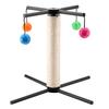 Multifunktionale Kratzsäule für Katzen mit 4 Glöckchenbällen Stabile Konstruktion Katzenspielzeug