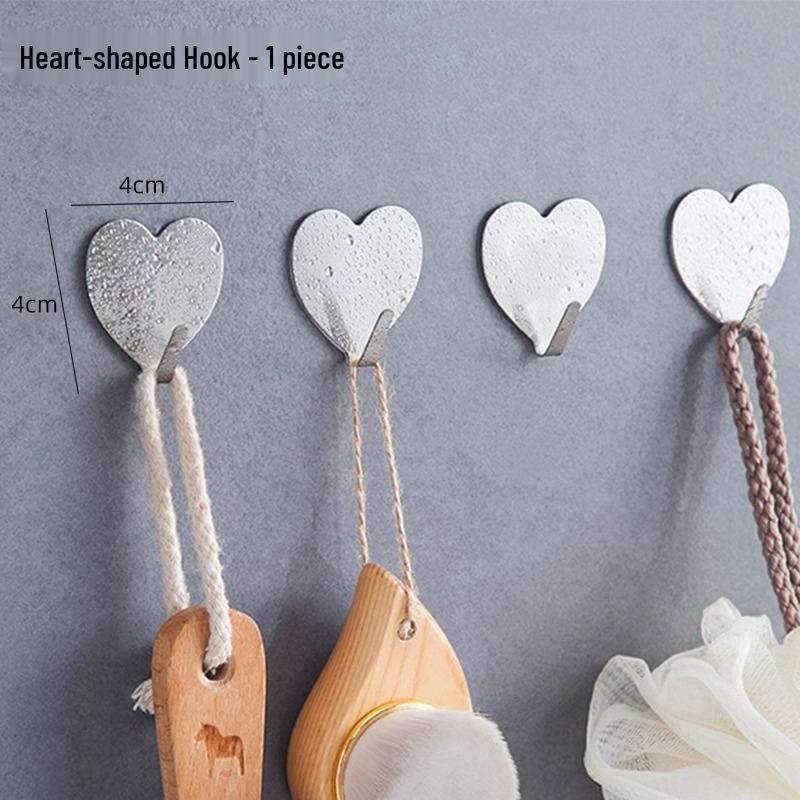 Stainless Steel No-Drill Adhesive Hook – Strong Load-Bearing Wall Hook for Kitchen, Bathroom, Towel, or Coat Hanging.