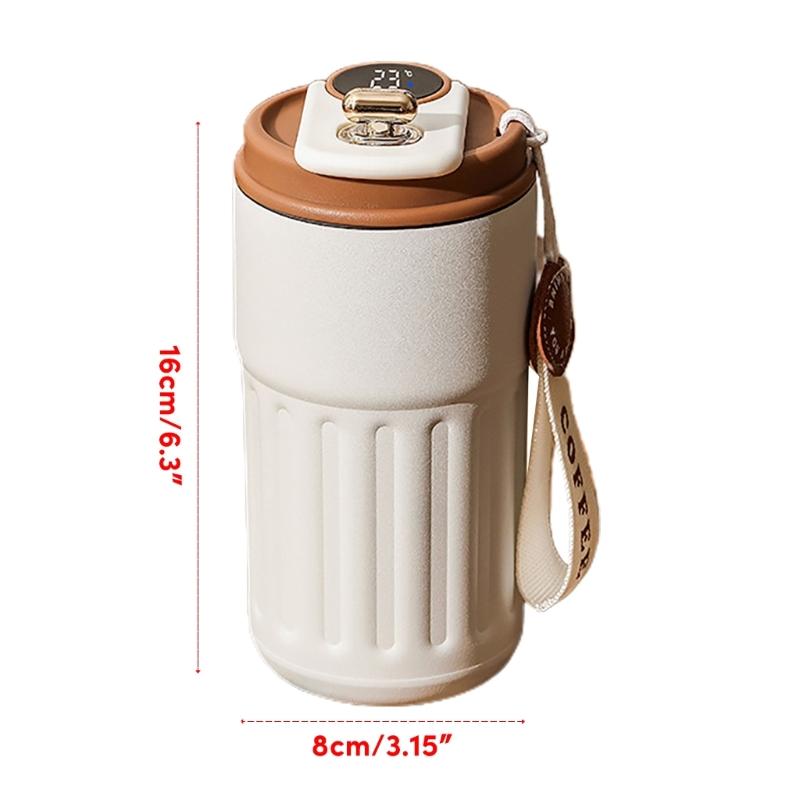 450ml Leak-Proof Temperature Display Coffee Cup with Lid for Coffee Teas Beer