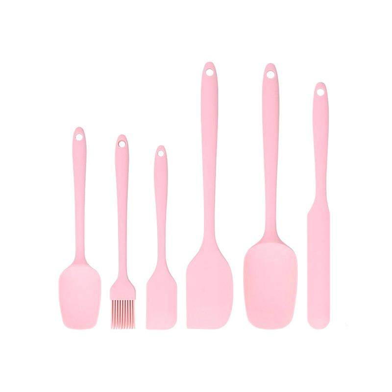 6pcs Food Grade Silicone Spatula Set Cream Mixing Spoon Cake Spatula Heat-Resistant For Cooking Mixing Baking Kitchen Tools