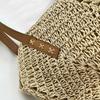 Straw Beach Bag Vintage Handmade Woven Shoulder Bag Raffia Circle Rattan Bags Bohemian Summer Vacation Casual Bags