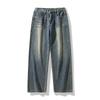 American Street Washing Old Jeans for Men's New Spring and Autumn Casual Pants Loose Wide-leg Straight Trousers