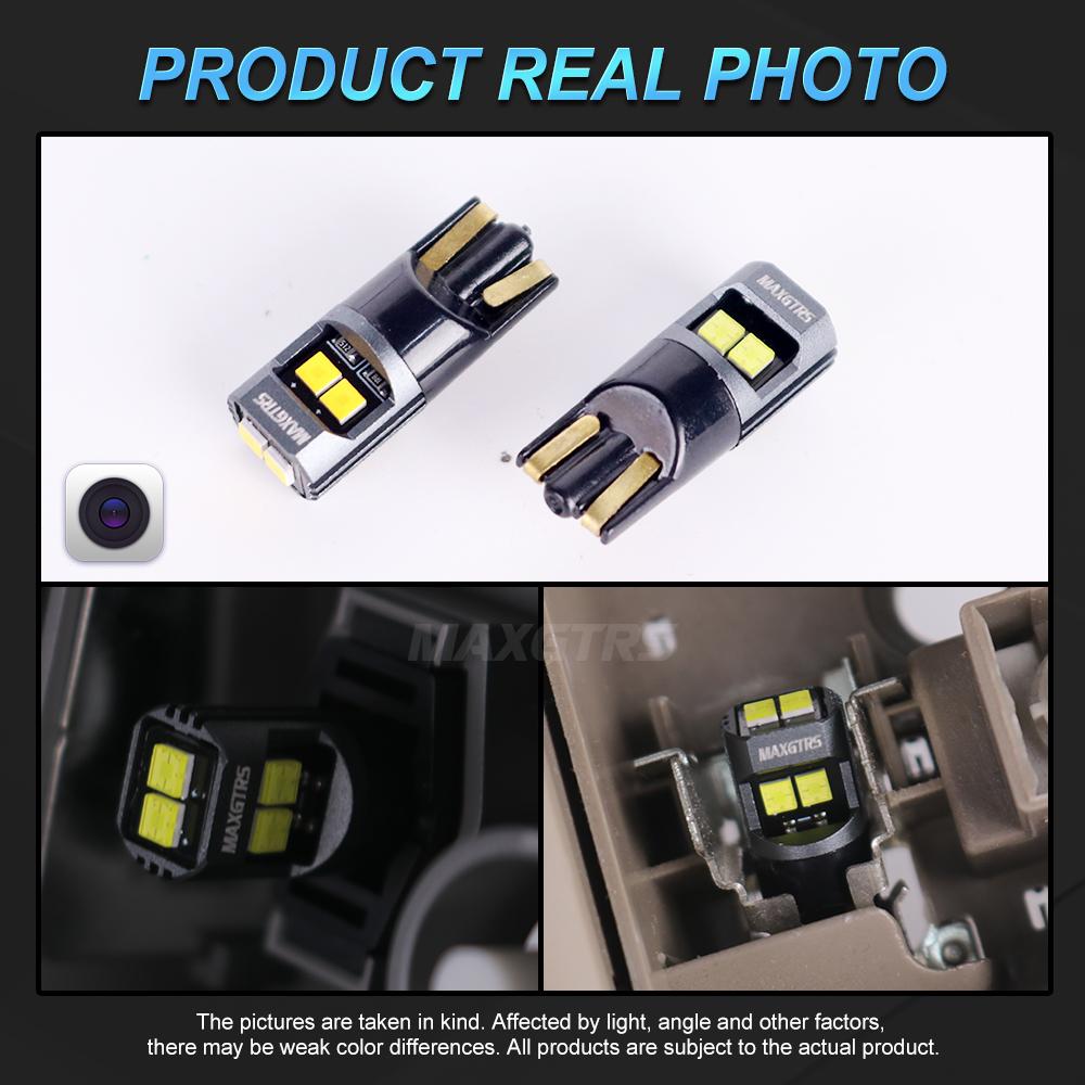 MAXGTRS 2x Super Bright T10 LED W5W 2020 Chips Car Side Interior Lights 194 168 Auto White/Yellow/Red Parking Marker Dome Lamps