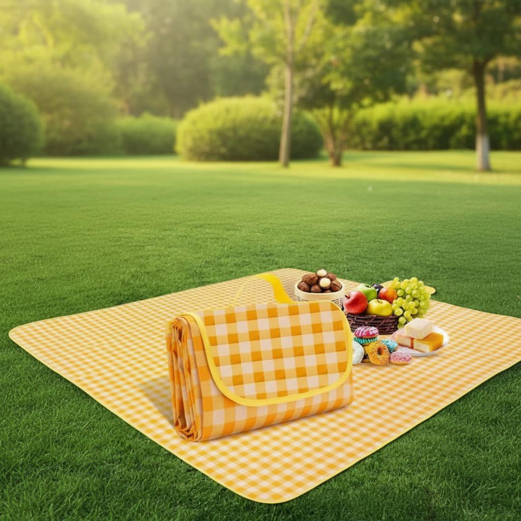 2*3m Camping Waterproof Mat Portable Moisture-proof Mat Extra Large Folding PVC Picnic Mat Thickened Picnic Blanket Custom 2*3m(6.56*9.84ft) жёлтый