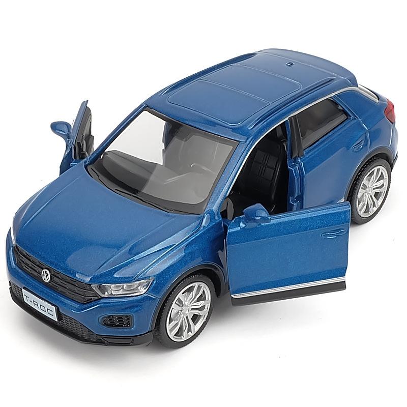 Volkswagen T-ROC SUV Simulation Diecast & Toy Vehicle Pull Back & Doors Open RMZ City 1:36 Alloy Car Model Gifts For Children