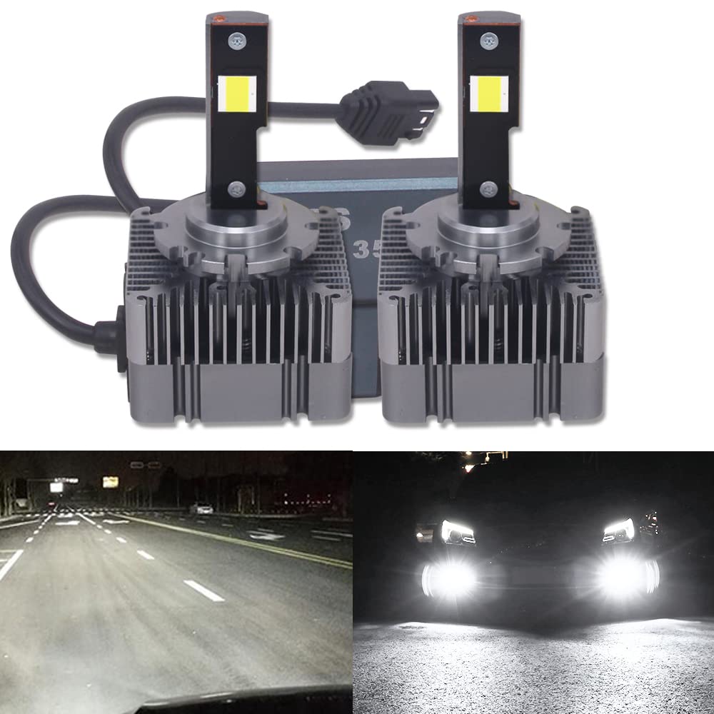 

Eseastar LED Headlight Super Genuine Replacement LED Bulbs for No Modification Adjustable Beam Quiet Cooling Inspection Instruction Manual Included белый