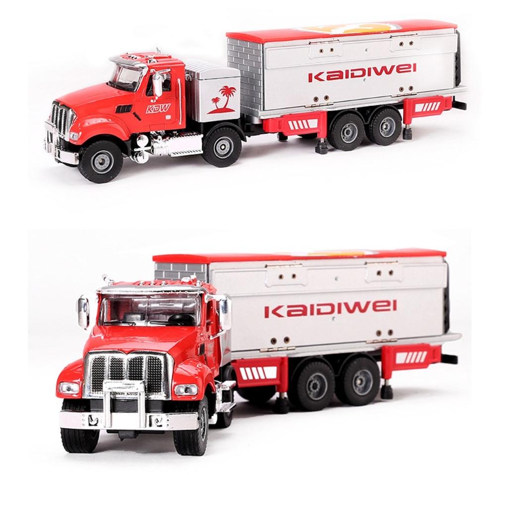Combinație de modele la scară 1/50 pentru remorcă de mașină din aliaj, replică de decorare statică a camionului