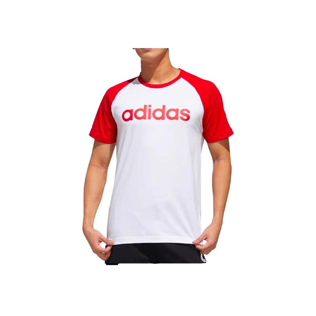 Adidas Neo M Ce Casual Genser Bomull Kortermet T-skjorte Herre Topper Hvit Rød DW7918