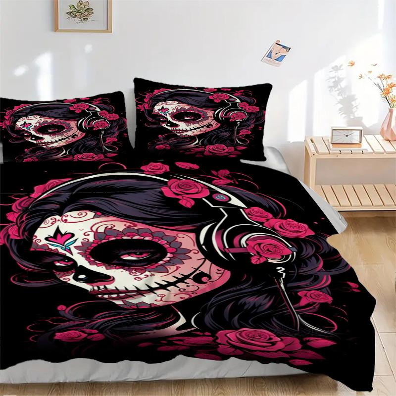 Day Dead Dj Print 3Pcs Bedding Setduvet Cover With 2 Bedropillowcase Home Birthday Gift