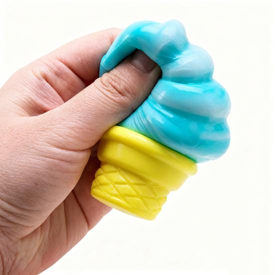 Mini Ice Cream Cone Squeeze Toy Cute TPR Stress Relief Fidget for Kids Adults Soft Slow-Rising Decompression Gadget for Anxiety Boredom Novelty Party