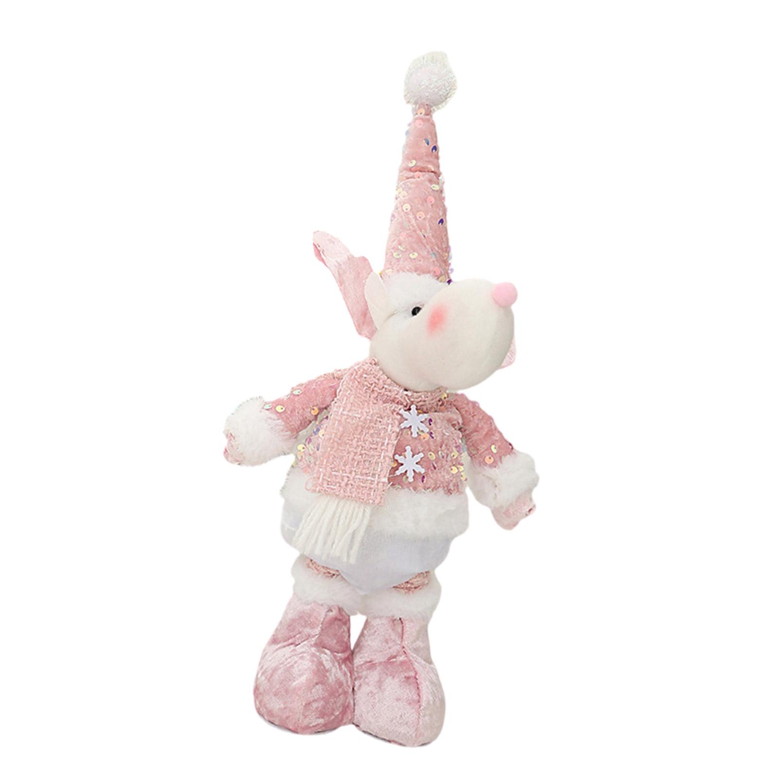 

Сверкающие блестки Санта/Снеговик/Лось фигурка рождественское украшение стоячая кукла с выдвижными ногами для камина C