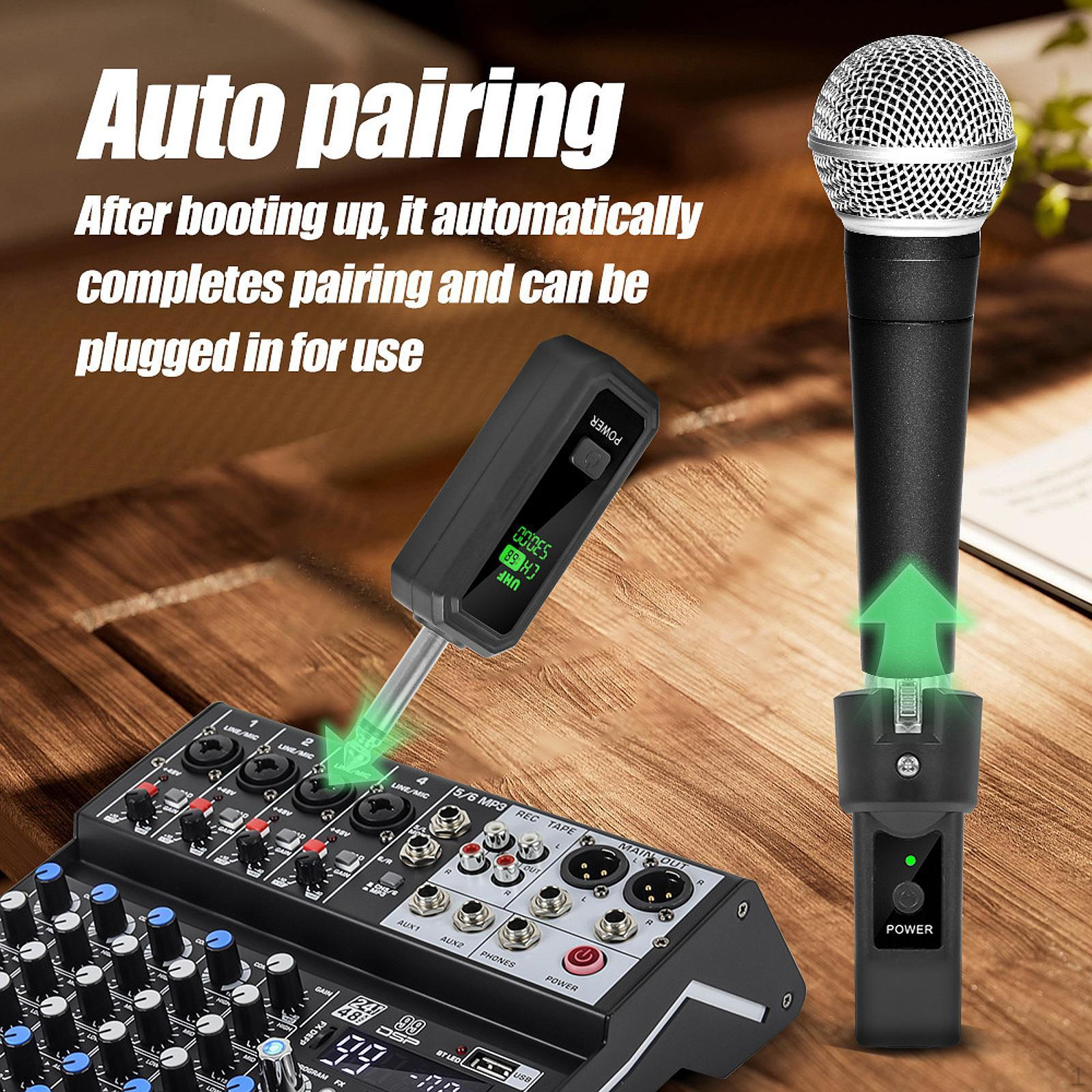 

Система аудиоприемника-передатчика для динамических и конденсаторных микрофонов 1 for 1