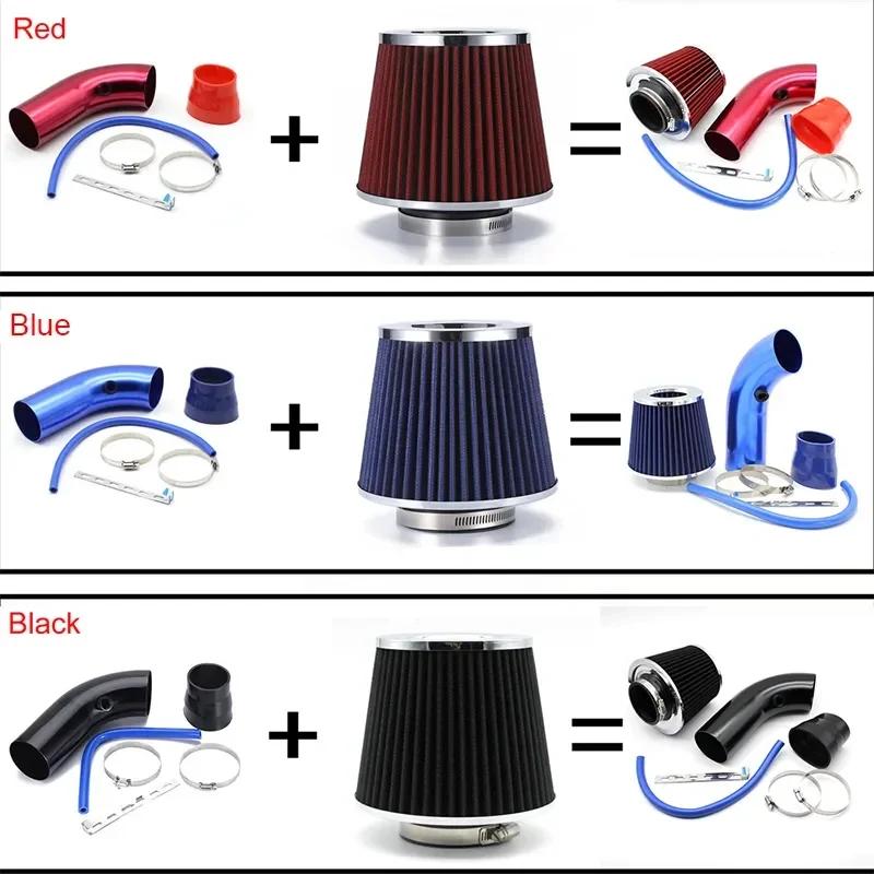 76mm Auto Umgerüstet Winter Pilzkopf Luftfilter Ansaugrohr Filter High Flow Hoch Kaltluftfilter Aluminium Rohr Kit