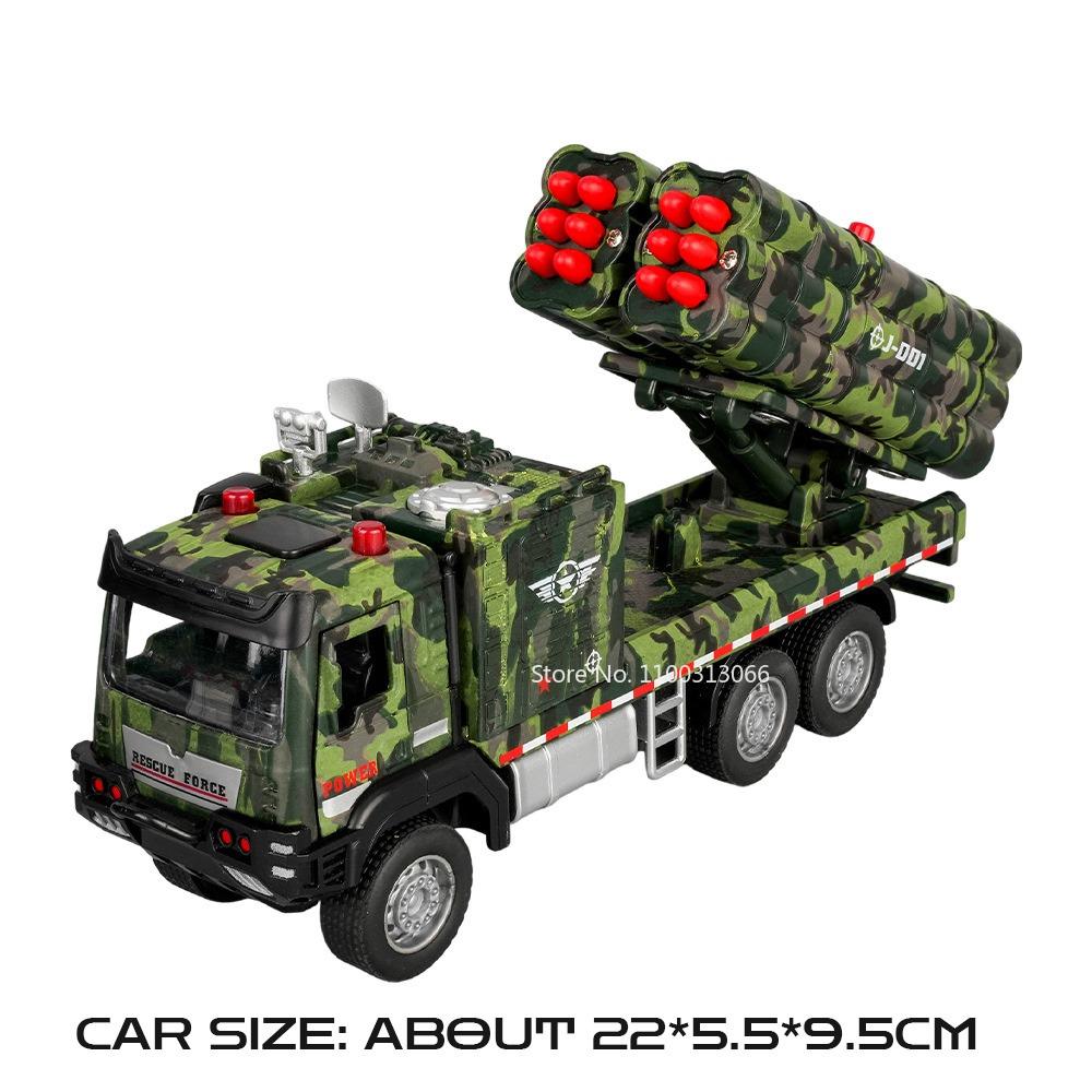 1:32 Missile Vehicle Rocket Launcher Model Toys Metal Diecast Pull Back Doors Opened Exquisite Military Models Birthday Gifts