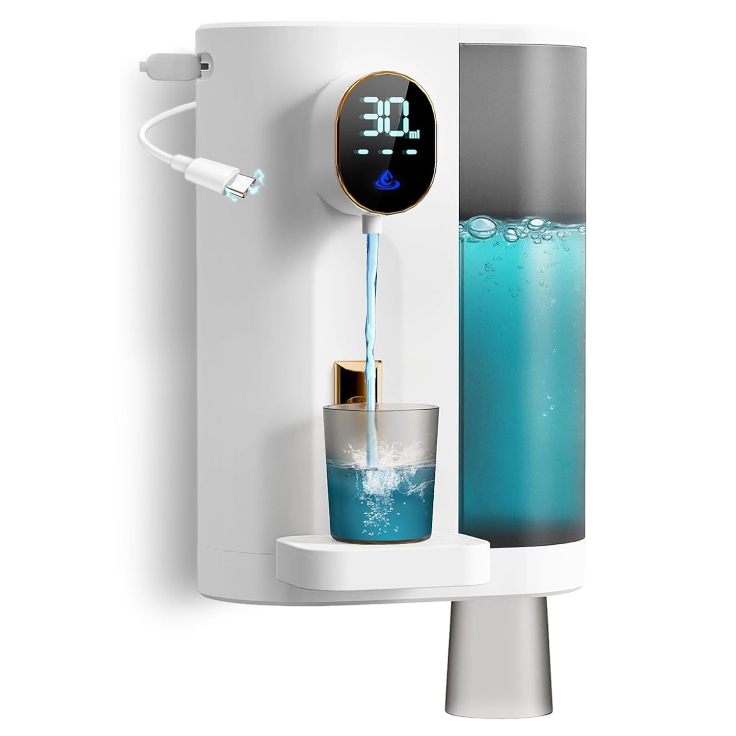 

NEICOOK Автоматический дозатор ополаскивателя для полости рта 600 мл Большая емкость Светодиодный экран Только для ванной комнаты 1200 мАч Перезаряжаемый настенный контейнер для ополаскивателя для полости рта 2